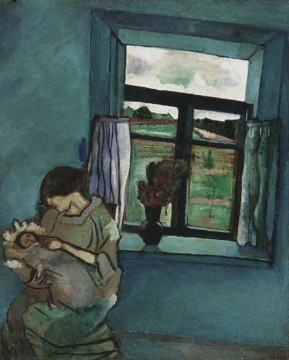 Marc Chagall Painting - Bella and Ida by the Window contemporary Marc Chagall